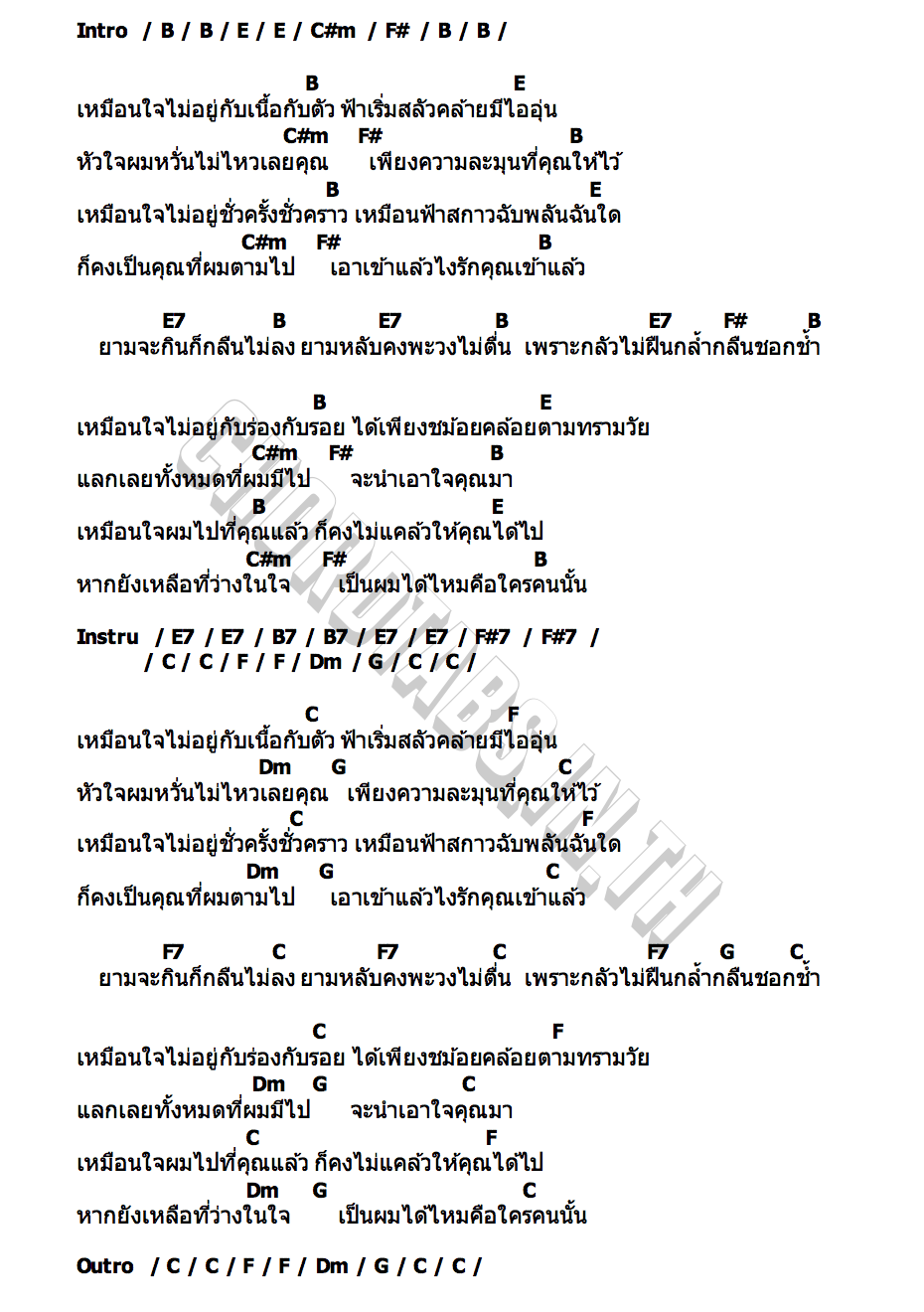 คอร์ด ความละมุนที่คุณให้ไว้ สันดุสิต