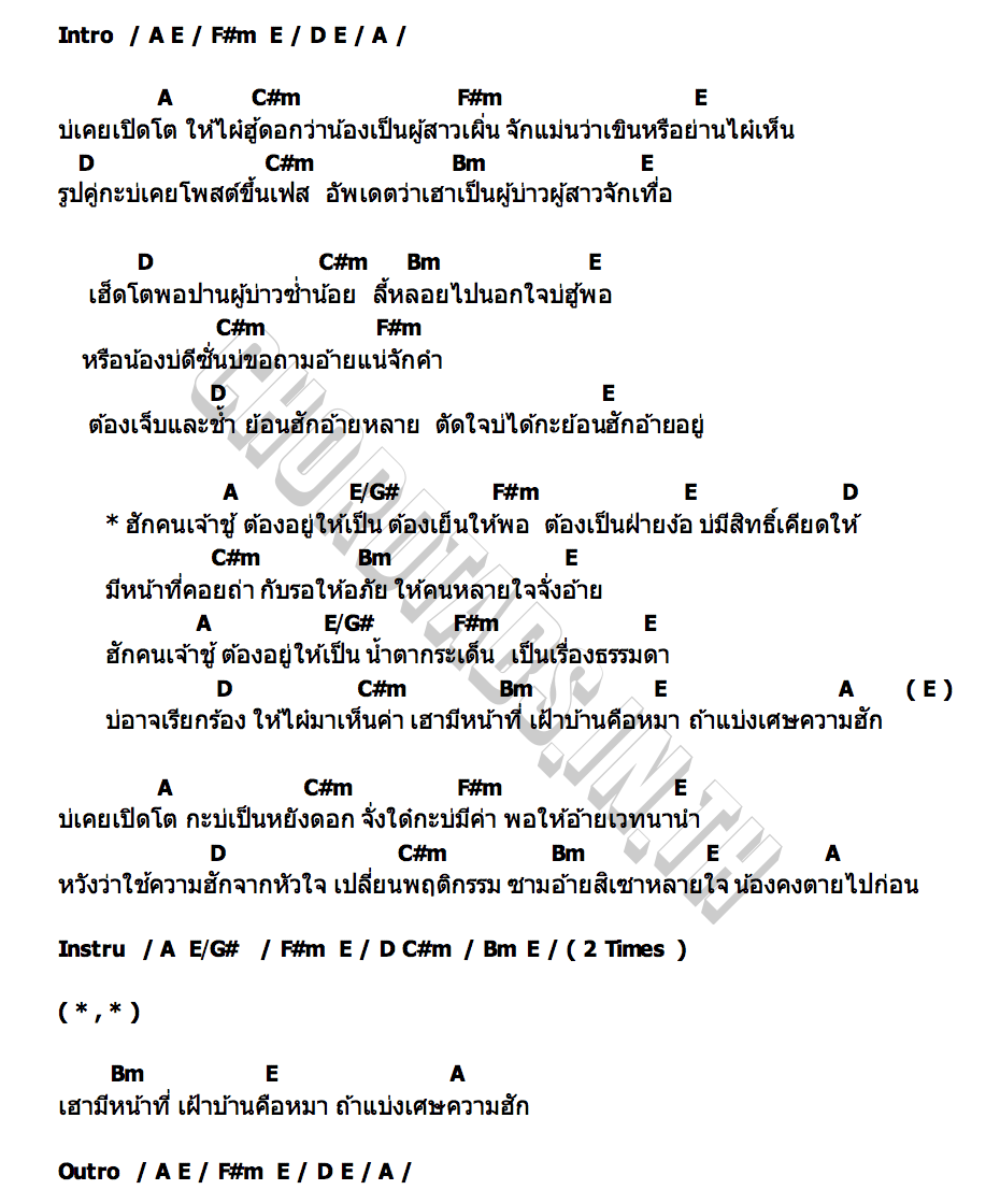 คอร์ด ฮักคนเจ้าซู้ต้องอยู่ให้เป็น ก้อย ชาลินี