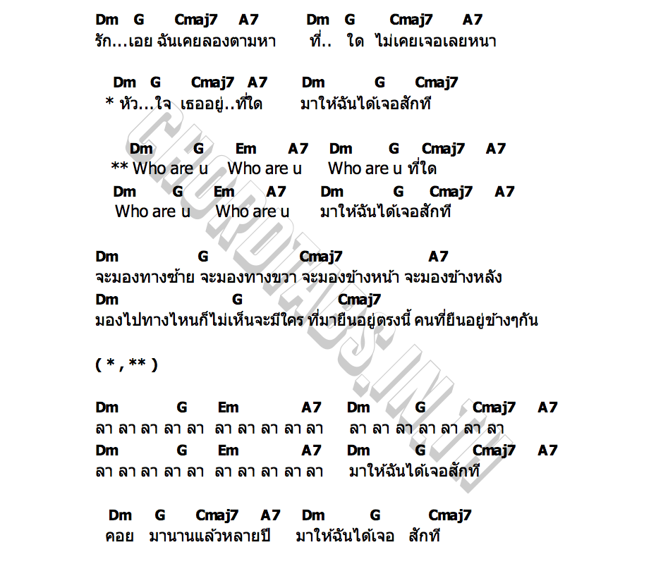 คอร์ด รักเอย JACKIE JACKRIN