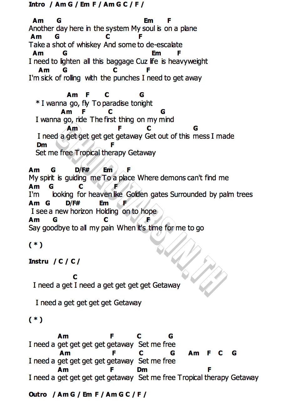คอร์ด Tropical Therapy ONE OK ROCK