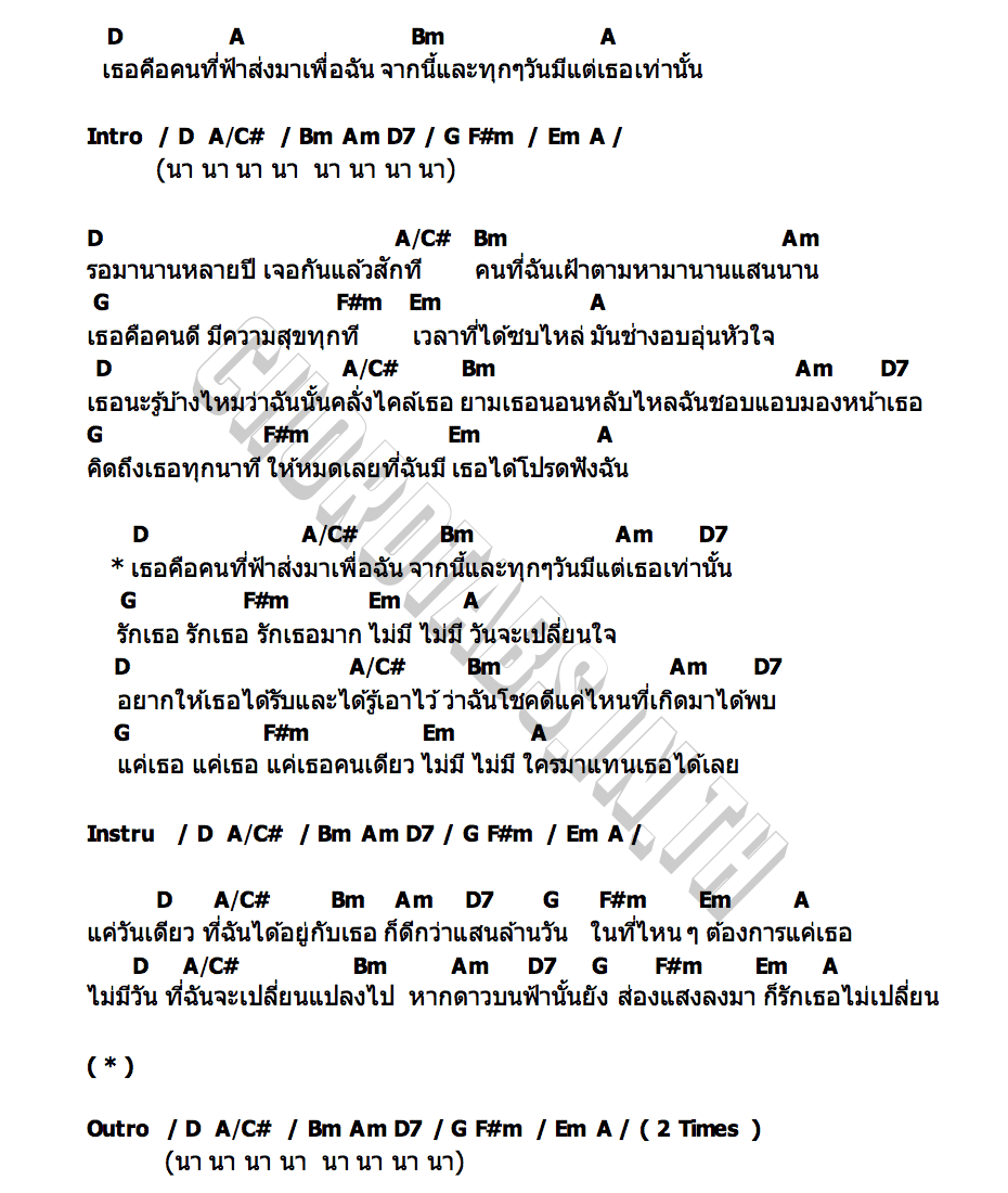 คอร์ด เธอคือคนที่ฟ้าส่งมาเพื่อฉัน (ilysb) Bell Warisara