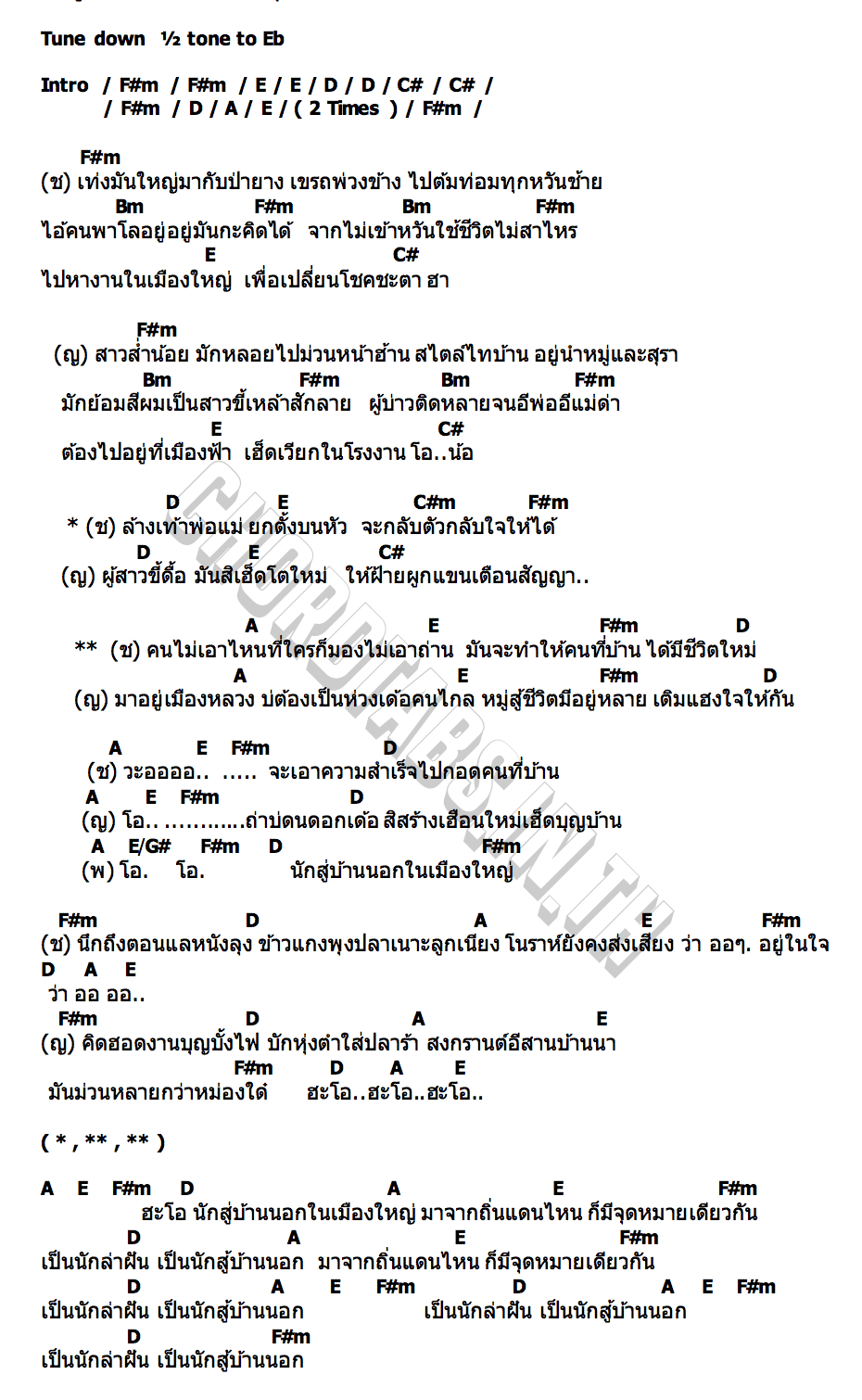 คอร์ด นักสู้บ้านนอก เดี่ยว ไออุ่น X กระต่าย พรรณนิภา
