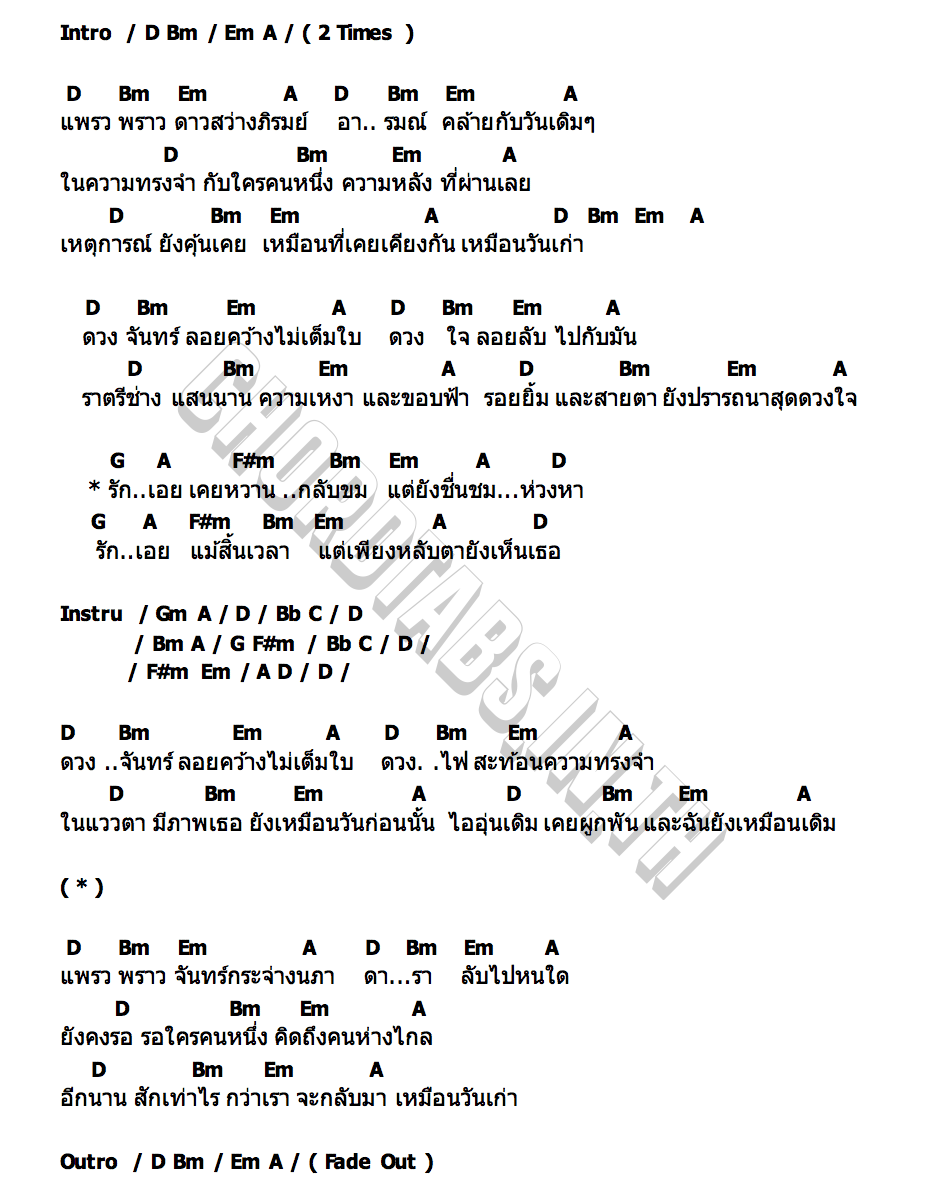 คอร์ด ความคิดถึงกึ่งสำเร็จรูป Something Sweet