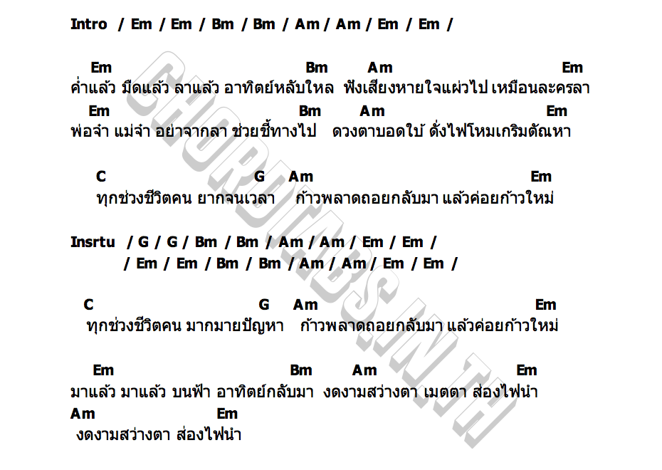 คอร์ด อาทิตย์ พงษ์สิทธิ์ คำภีร์