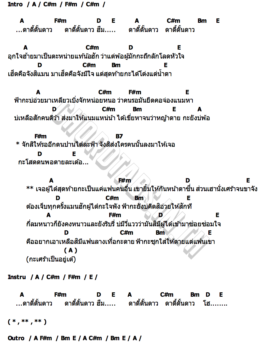 คอร์ด ฟ้าบ่อ่วย คู่แฝดโอเอ
