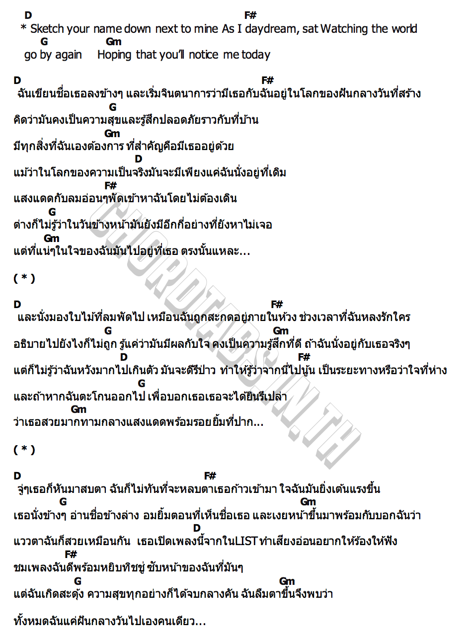 คอร์ด Daydream Pondering