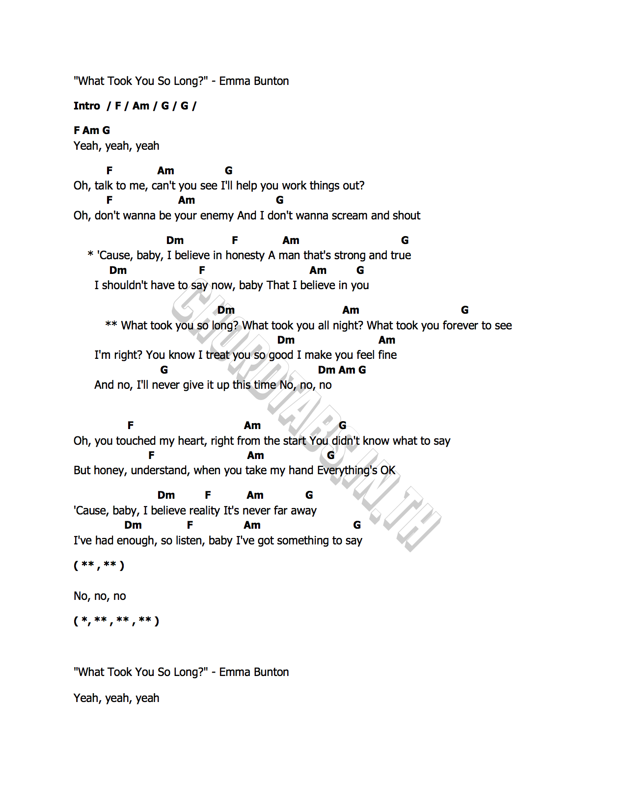 คอร์ด What Took You So Long Emma Bunton