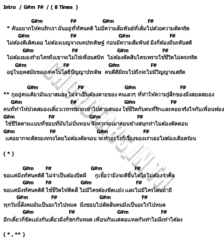 คอร์ด ทัศนคติ YONIA