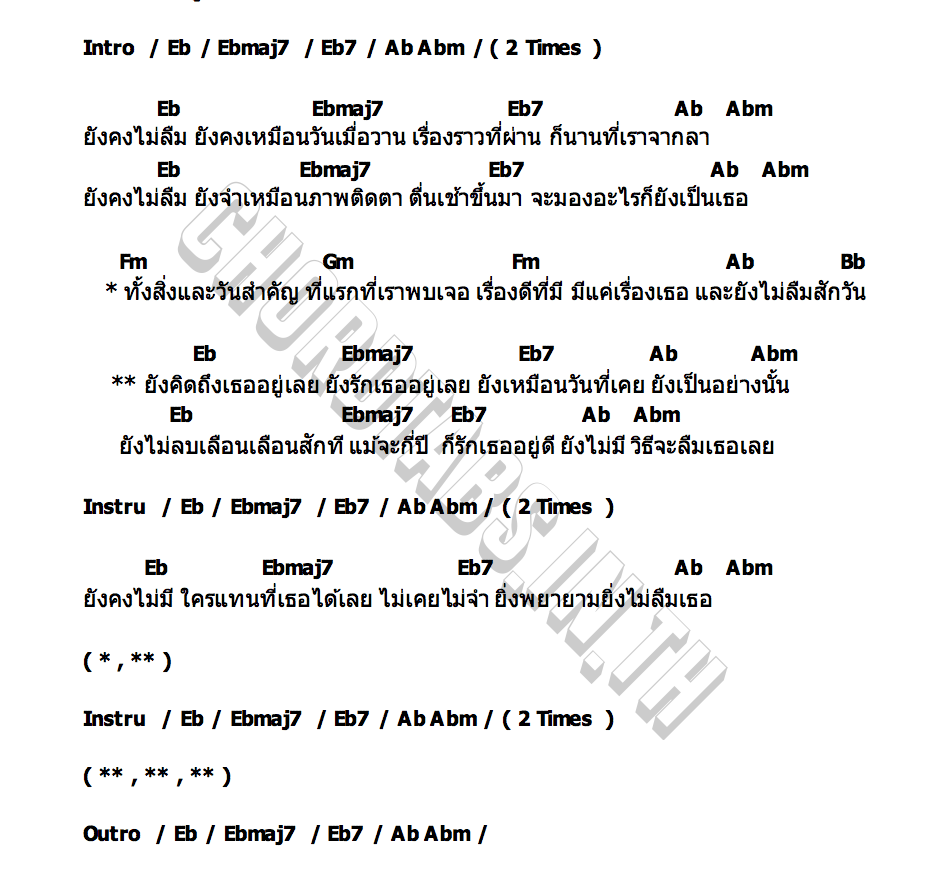 คอร์ด ยังคิดถึงอยู่เลย Sriattle