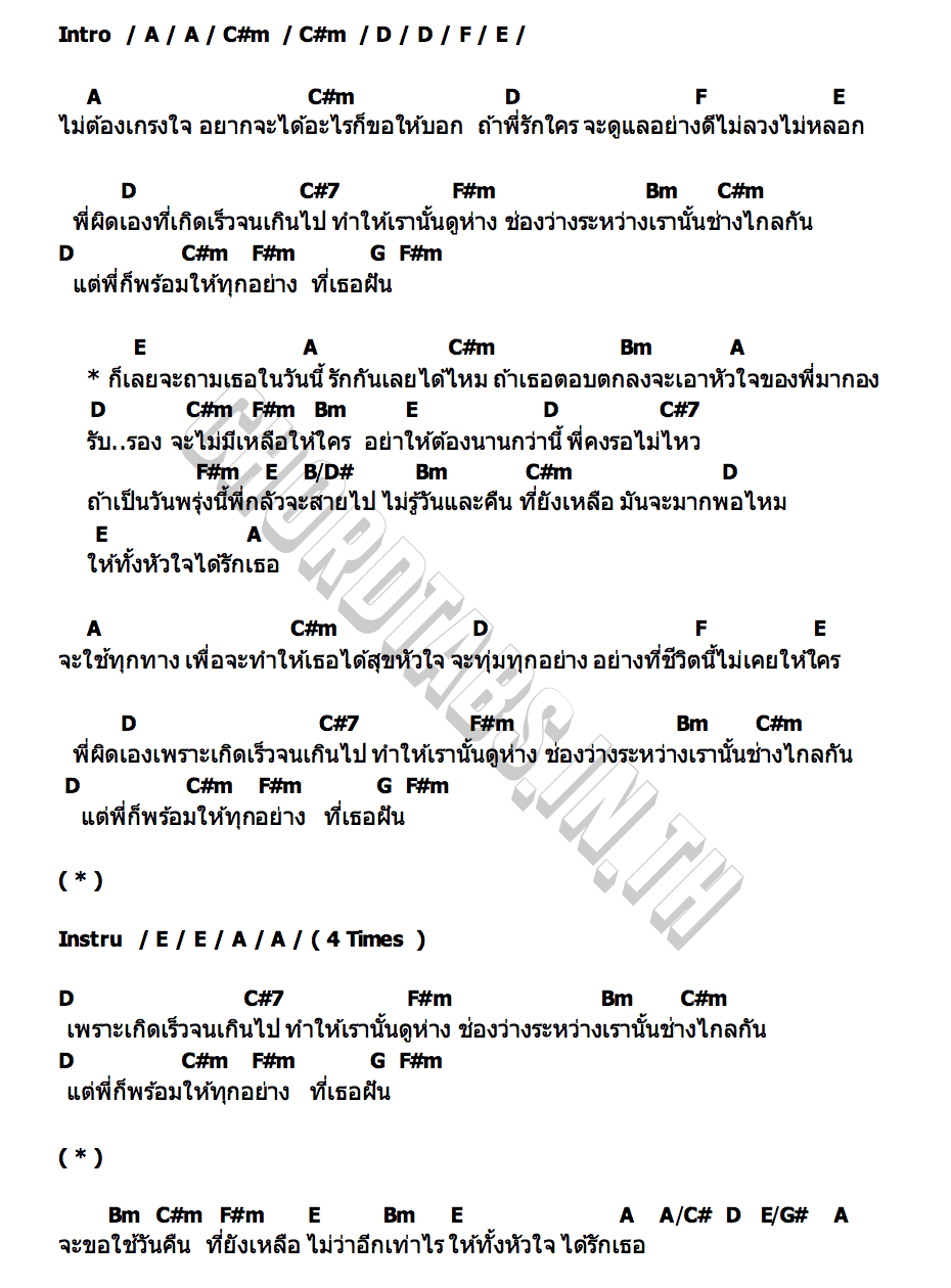 คอร์ด รอไม่ไหว Instinct