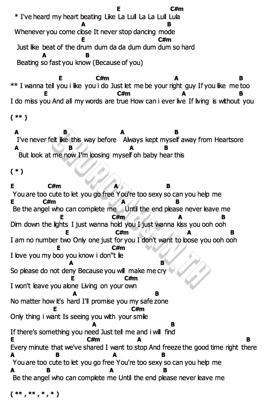 คอร์ด ชอบเธออะ (I Like You) English Version SYNTHIA