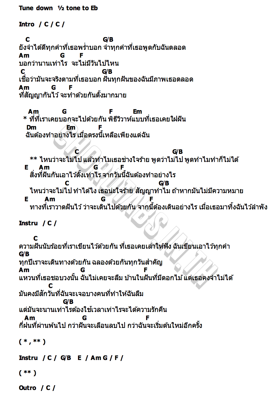 คอร์ด ไหนว่าจะไม่ไป (No Promises) DIAMOND NARAKORN
