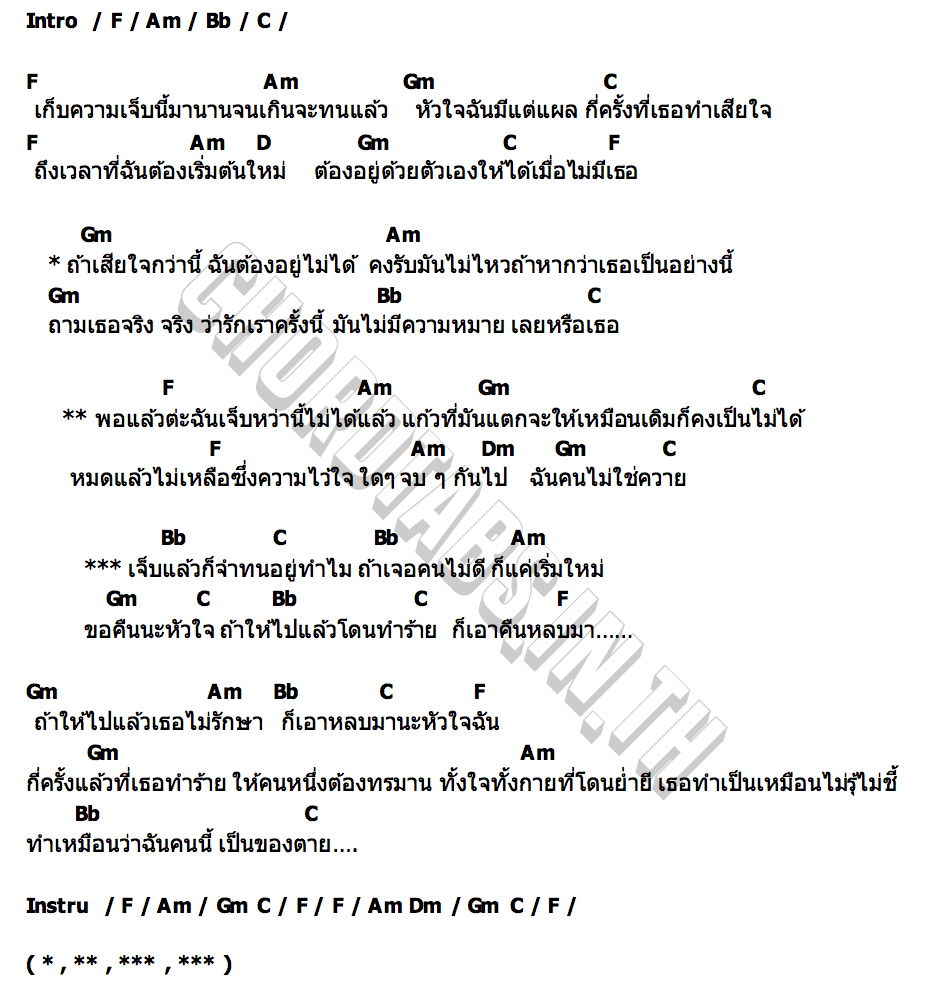 คอร์ด พอแล้วต่ะ ก้อยกินรี