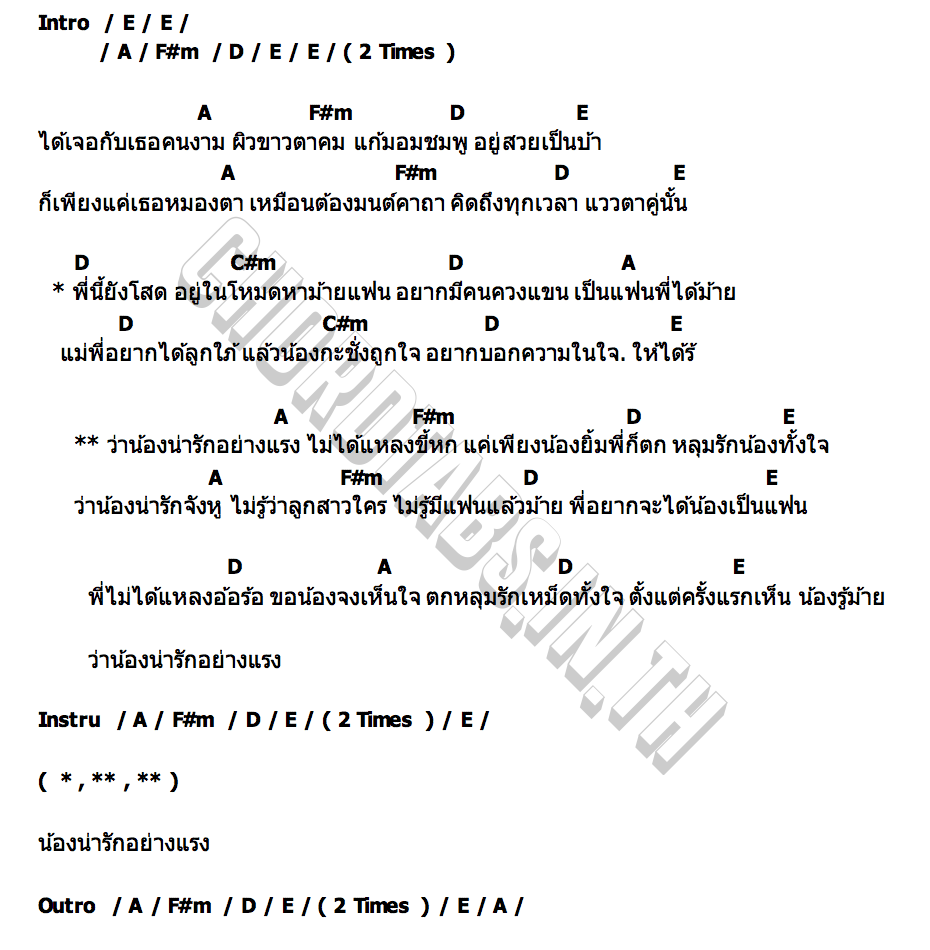 คอร์ด น้องน่ารักอย่างแรง สาโรจน์
