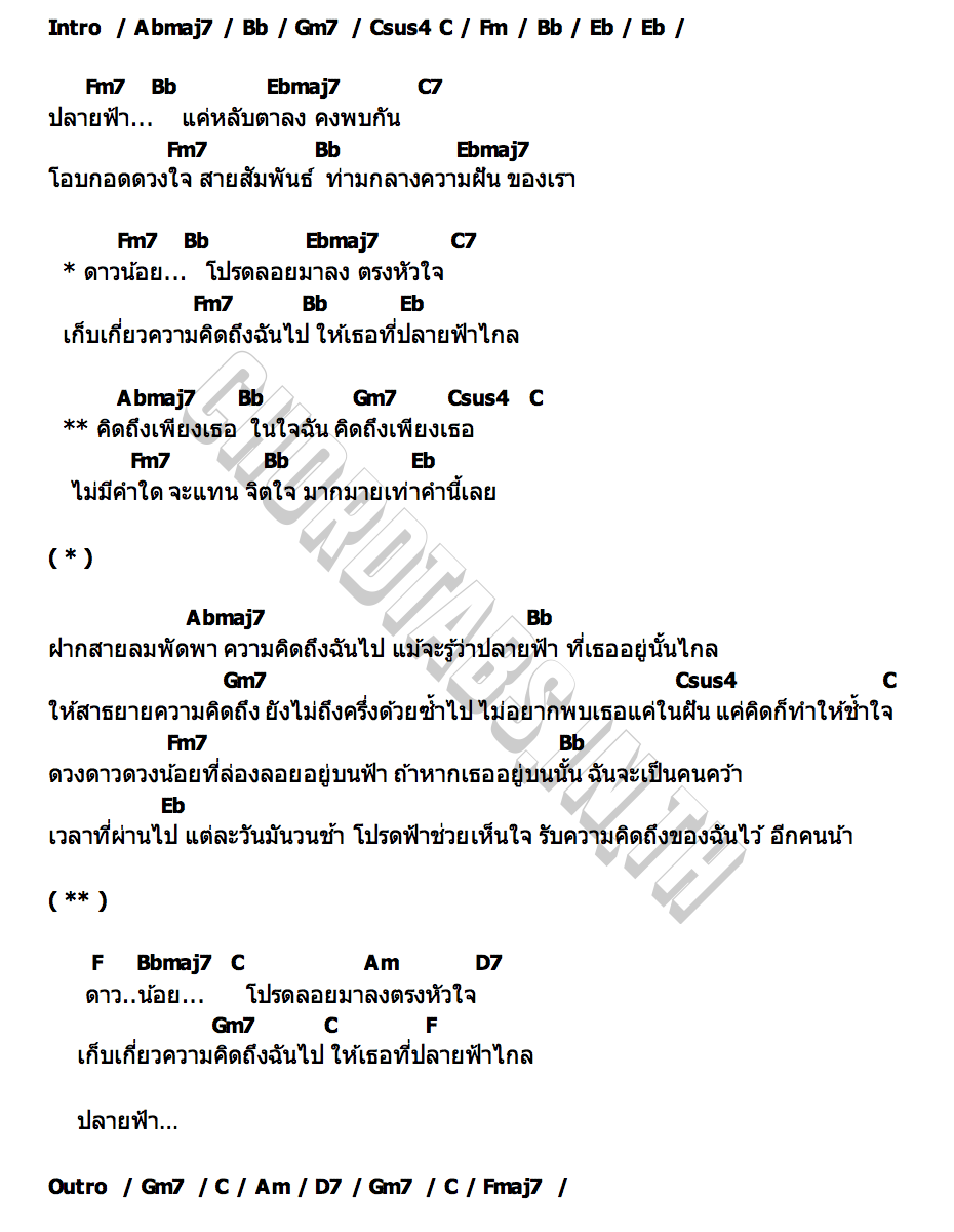คอร์ด ปลายฟ้า (feat. MAIYARAP) JOOP VUDTINUN
