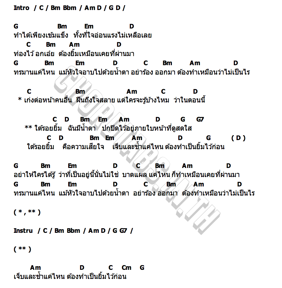 คอร์ด ใต้รอยยิ้ม เค สรพล