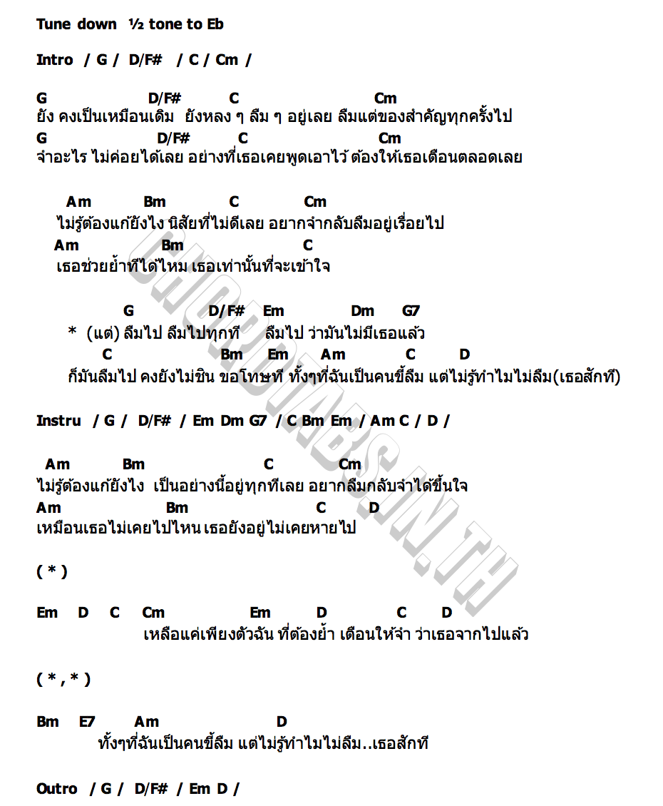 คอร์ด คนขี้ลืม (Absent) Mercury Goldfish