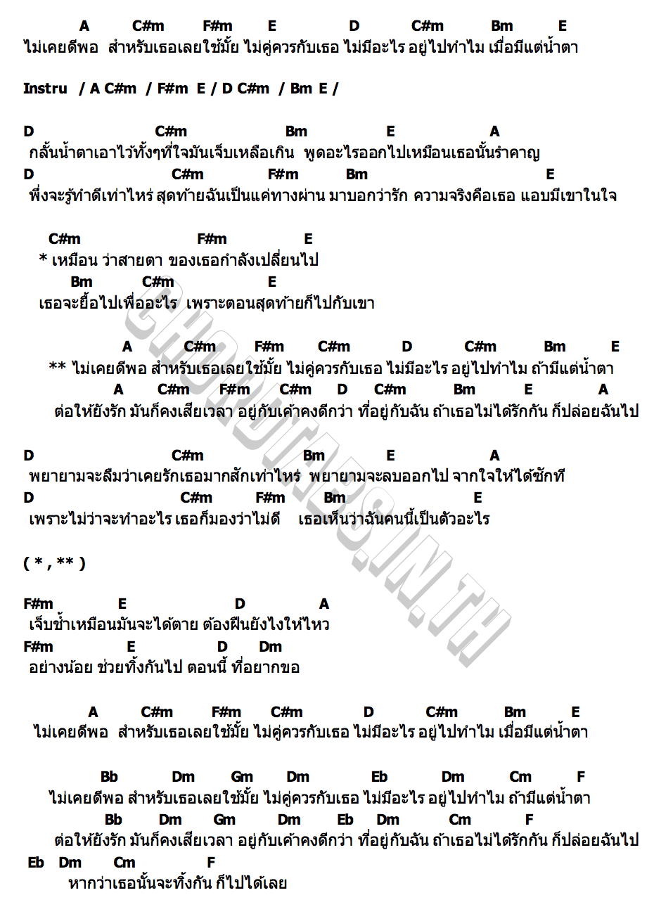 คอร์ด ไม่เคยดีพอ HT