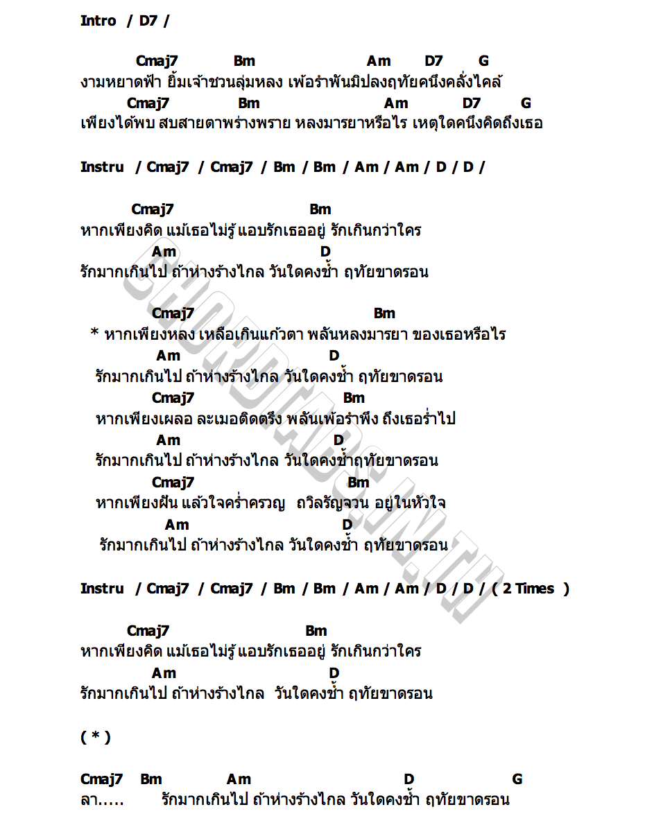 คอร์ด ถวิลรัญจวน (บุญเลื่อง) แมวเศษเล็บ