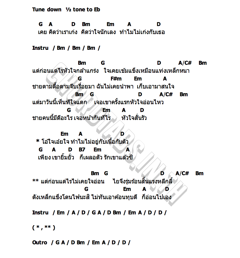 คอร์ด ใจอ่อน ครูหนิง สุนทรี