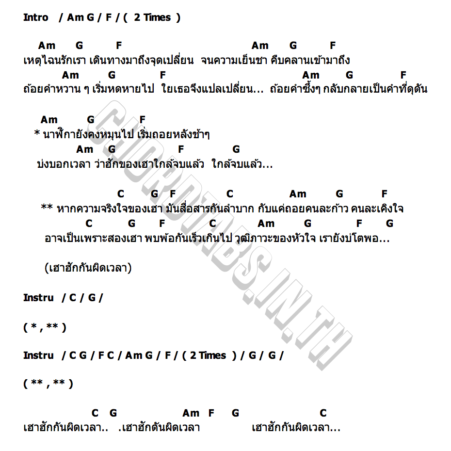 คอร์ด ฮักผิดเวลา ทิดแอม