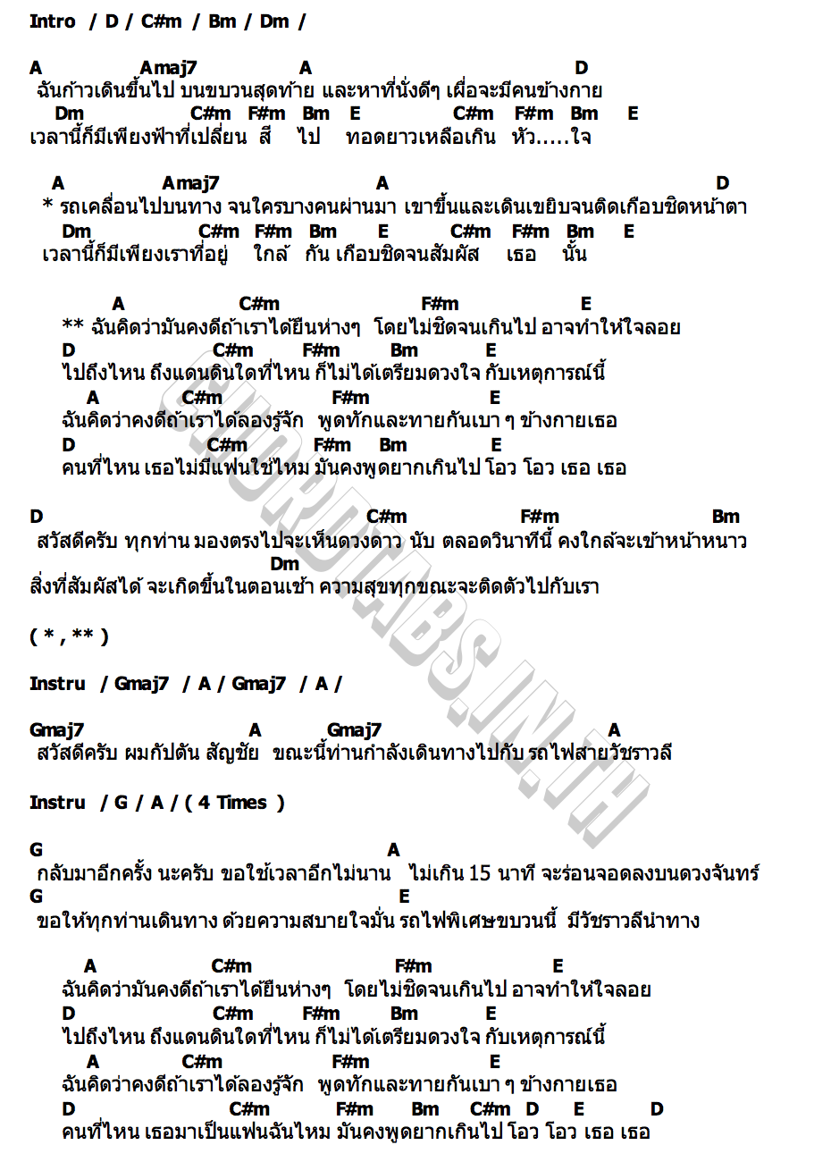 คอร์ด สถานีดวงจันทร์ LIVE วัชราวลี