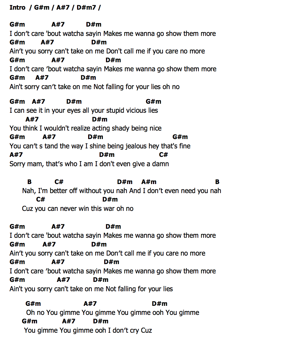 คอร์ด Dont Care Sezin