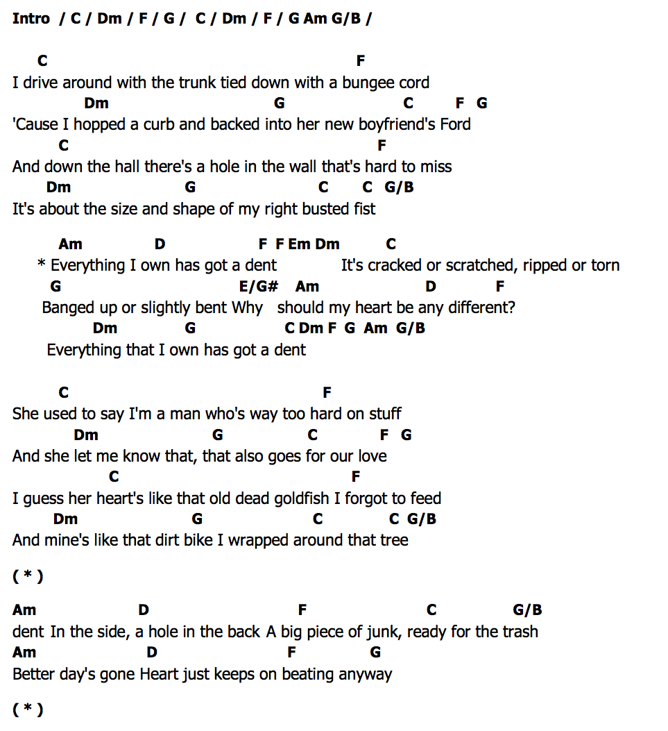คอร์ด Everything That I Own Randy Travis