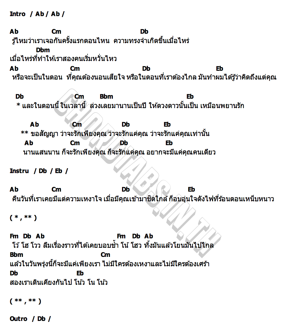 คอร์ด แค่คุณ (โตมากับ Musketeers) PURPEECH