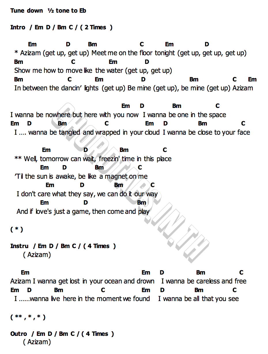 คอร์ด Azizam Ed Sheeran