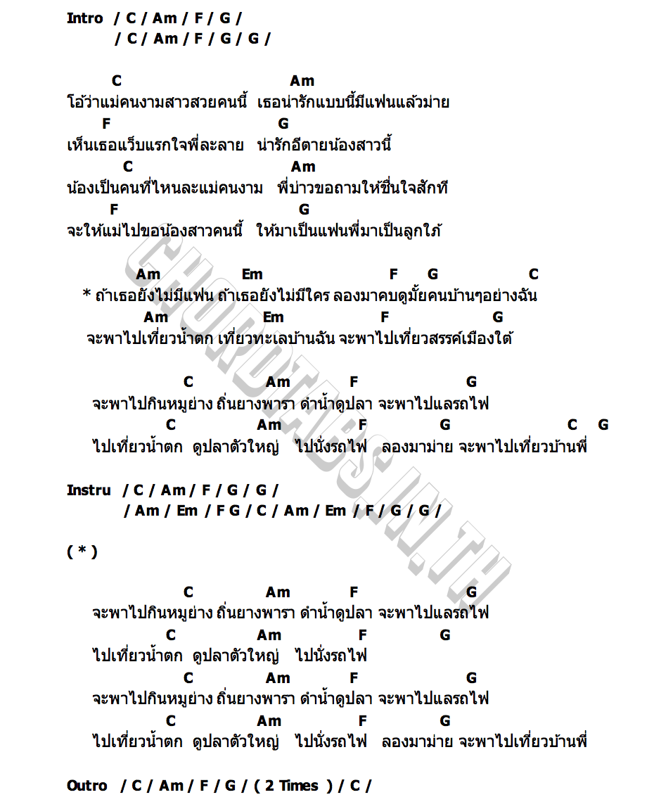 คอร์ด เที่ยวใต้บ้านพี่ วงล็อคอิน