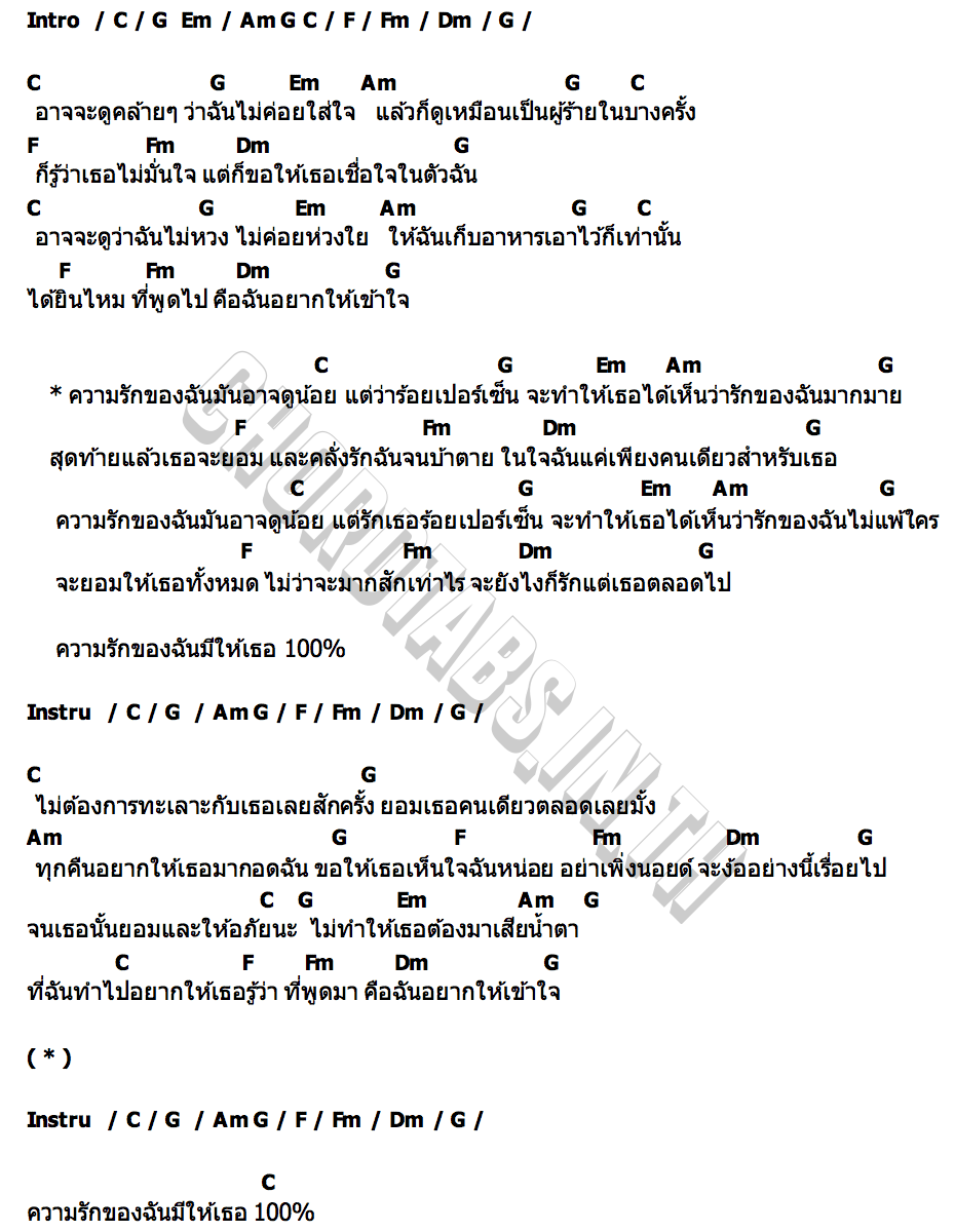 คอร์ด ความรักของฉันมีให้เธอ BENZALERT