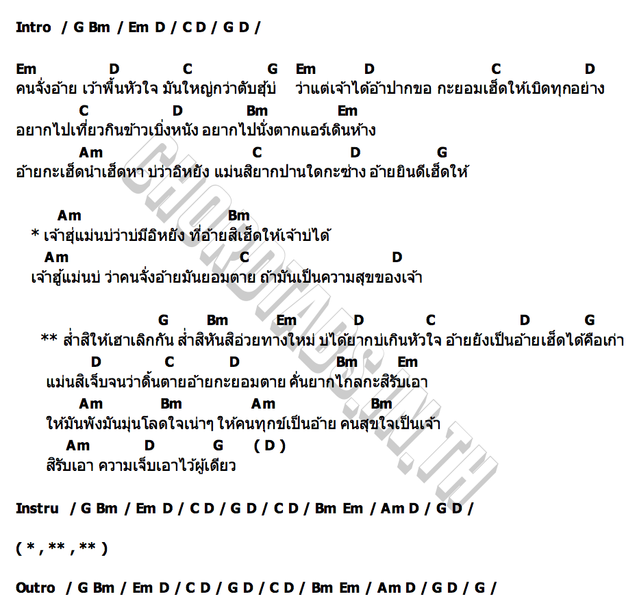 คอร์ด ส่ำสิเลิกกัน เบลล์ สิทธิชัย