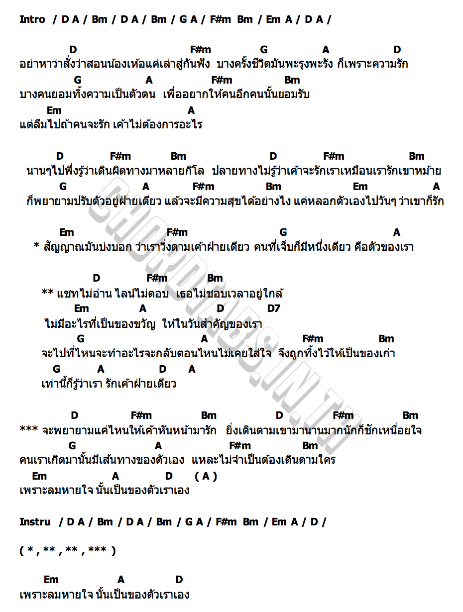 คอร์ด เจ็บหนึ่งเดียว ธีเดช ทองอภิชาติ x เดช อิสระ สำราญแบนด์