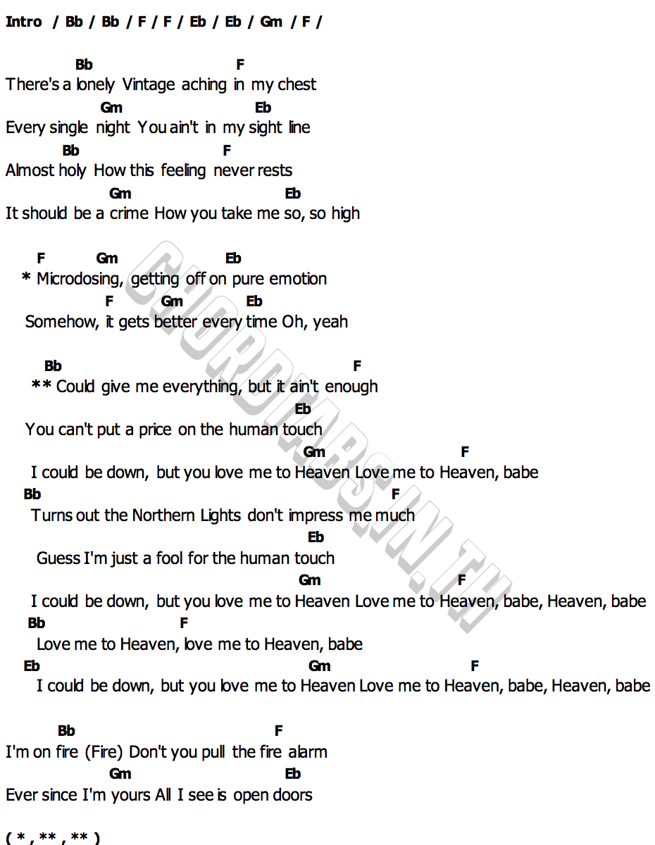คอร์ด Love Me To Heaven Jonas Brothers