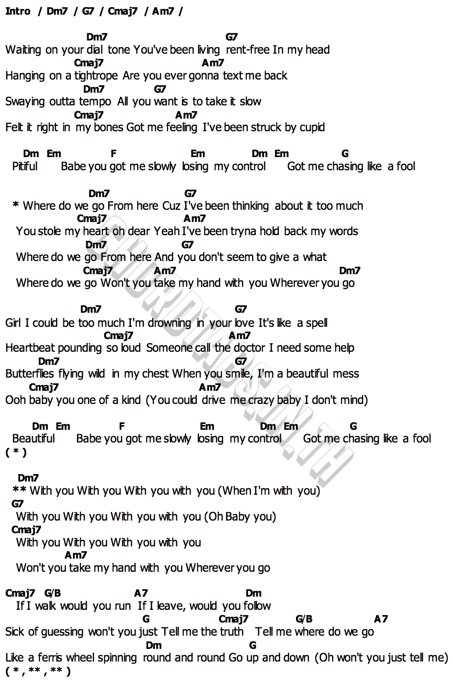 คอร์ด WHERE DO WE GO jump