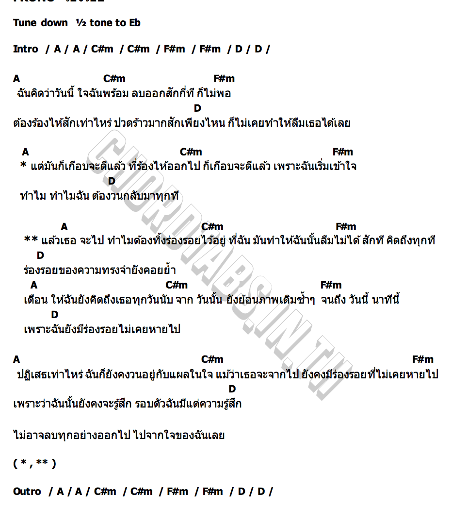 คอร์ด ร่องรอย FRONC