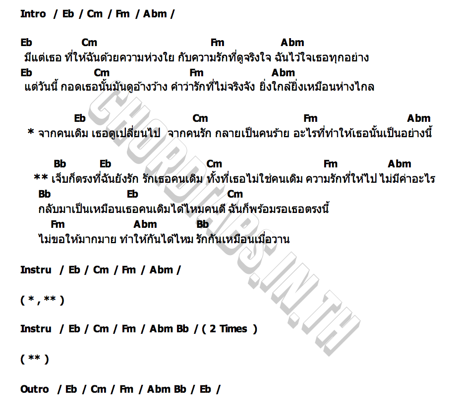 คอร์ด ยิ่งใกล้เหมือนยิ่งไกล MARIAM GREY
