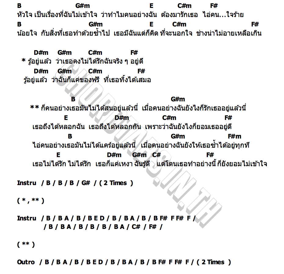 คอร์ด ยอมอยู่แล้ว Only Monday