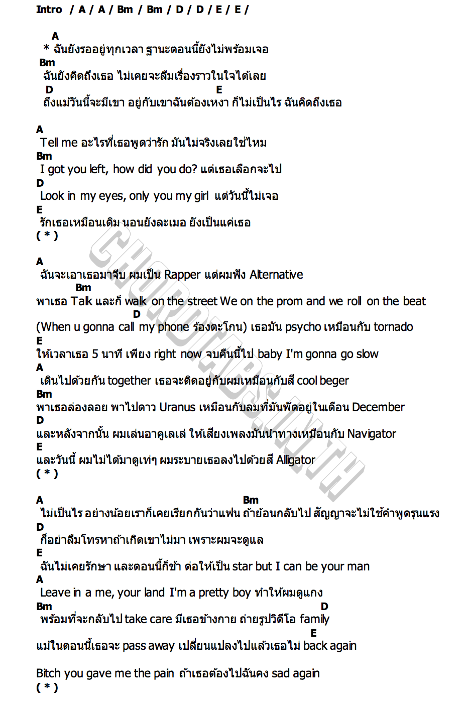 คอร์ด ไม่เป็นไร (NEVER MIND) BABYBIGBENG