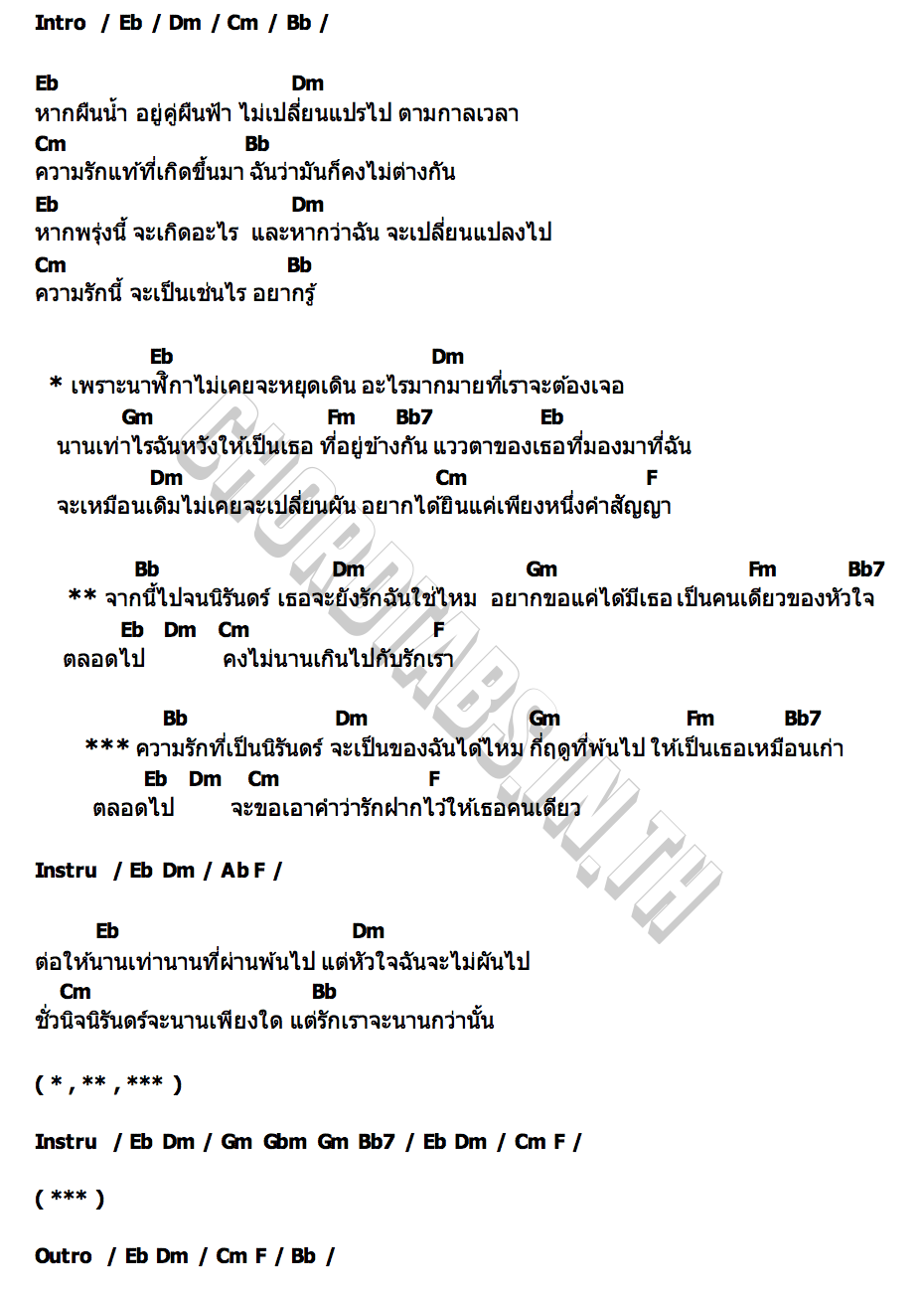 คอร์ด จนนิรันดร์ (Forever) NuNew