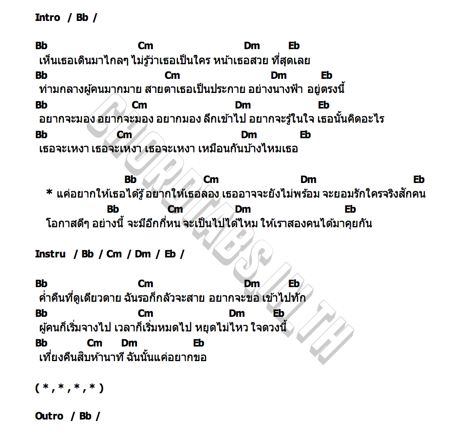 คอร์ด อยากให้เธอลอง (โตมากับ Musketeers) PONCHET