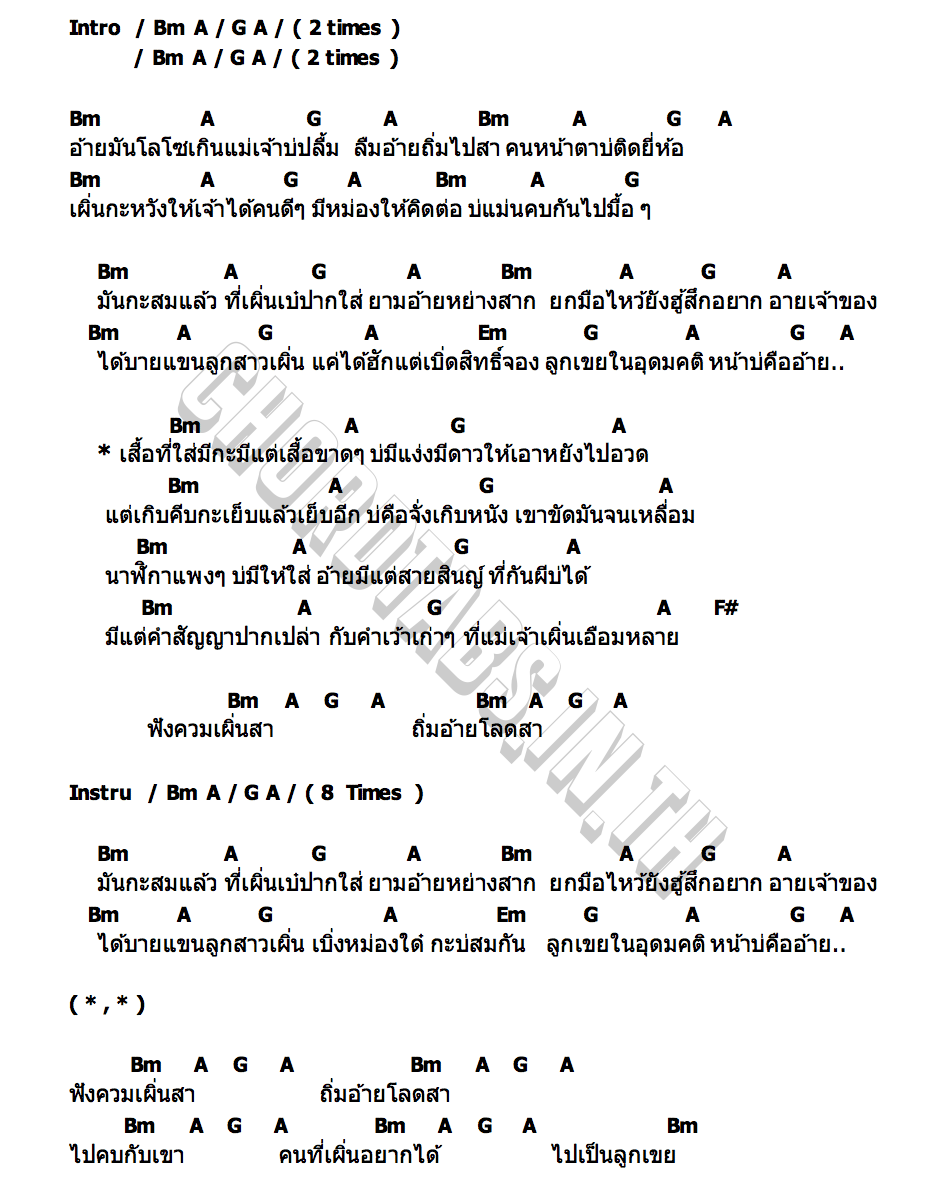 คอร์ด ฟังควมแม่เจ้า ปรีชา ปัดภัย