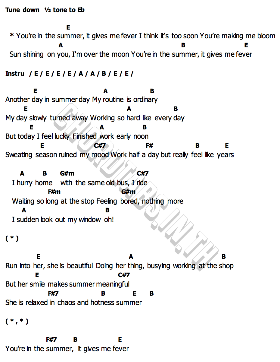 คอร์ด Summer Fever WHATFALSE