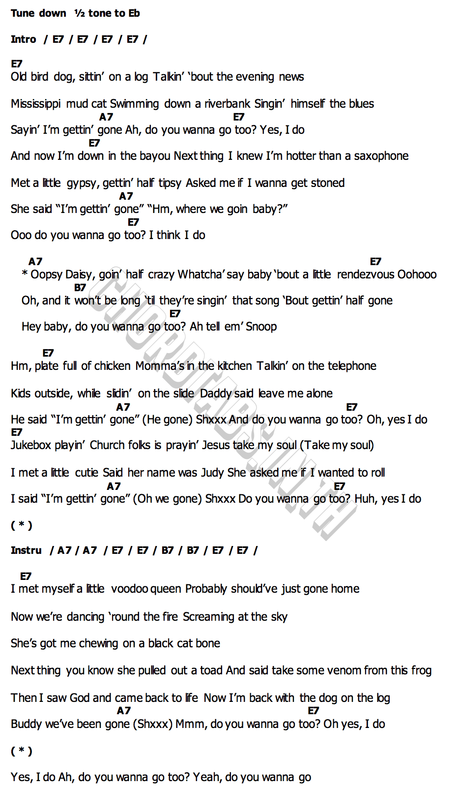 คอร์ด Gettin  Gone ERNEST
