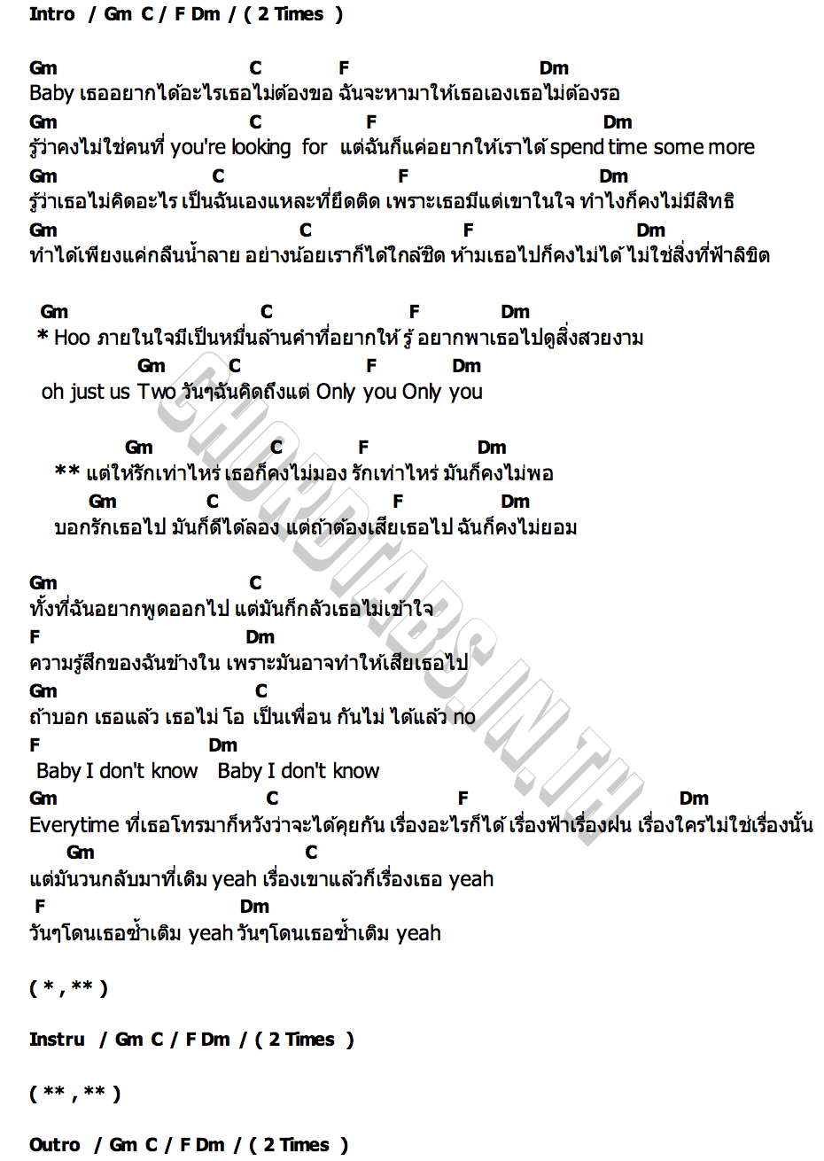คอร์ด รักเท่าไหร่ (Not Enough) MIN