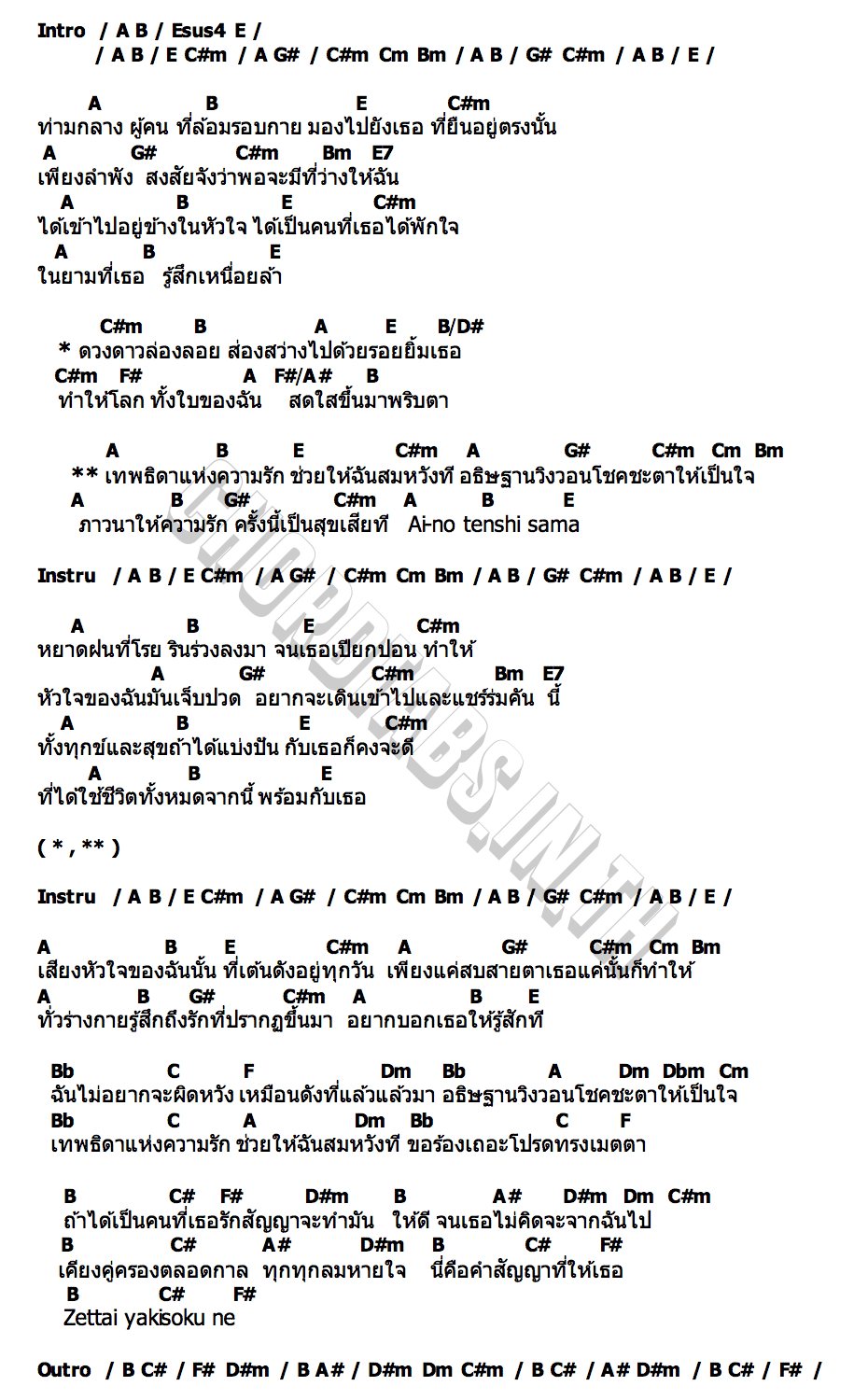 คอร์ด เทพธิดาแห่งรัก (Cupid Love) STARRY NITE