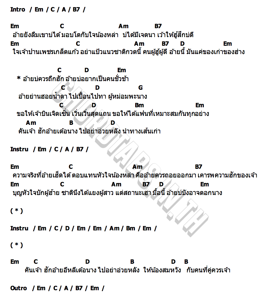 คอร์ด อ้ายบ่ควรถืกฮัก เน็ค นฤพล