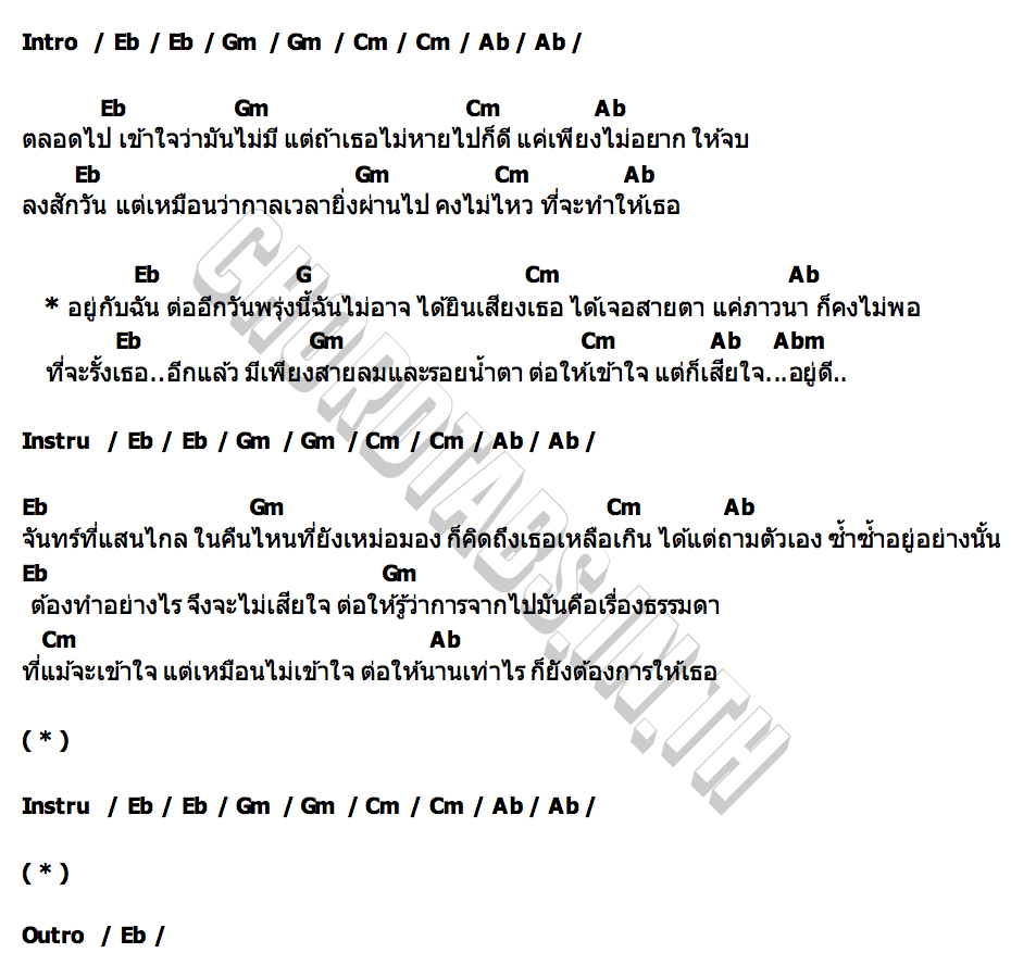 คอร์ด ต่อให้เข้าใจ แต่ก็เสียใจอยู่ดี Romancerr