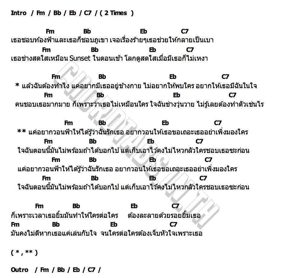 คอร์ด เธอ อย่าพึ่งชอบใครได้ป่ะ แน็ก ชาลี